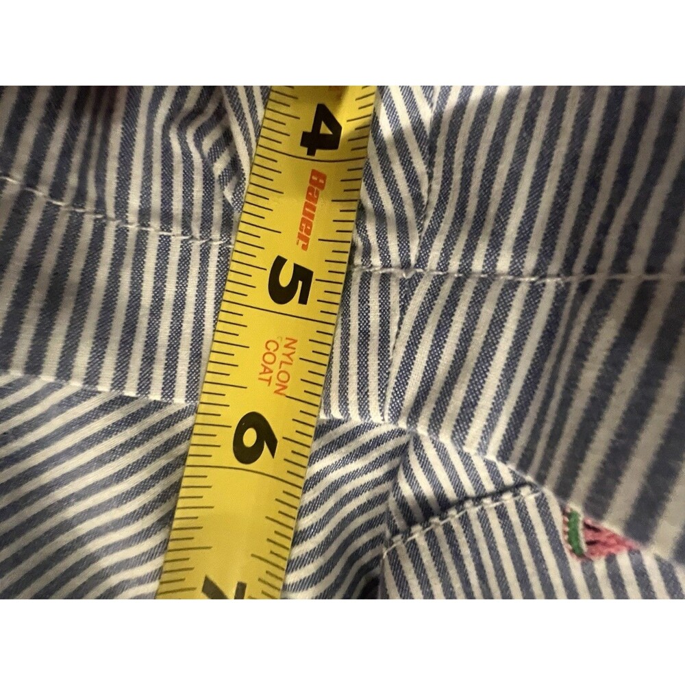 Talbot’s Petite 8P NWOT Blue White Pinstripe Shorts Embroidered Watermelon Stret - Picture 6 of 6
